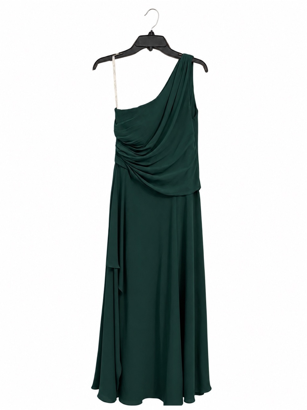DB Studio One Shoulder Formal Dress Size 8 Juniper Green David’s Bridal